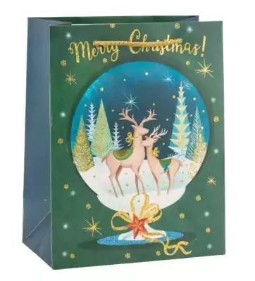 Новогодний подарочный пакет 14×8×18 см, мультиколор